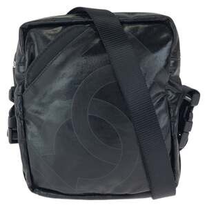 CHANEL Sport Line Coco Mark Black Coated Canvas Shoulder Bag/Pouch for Women